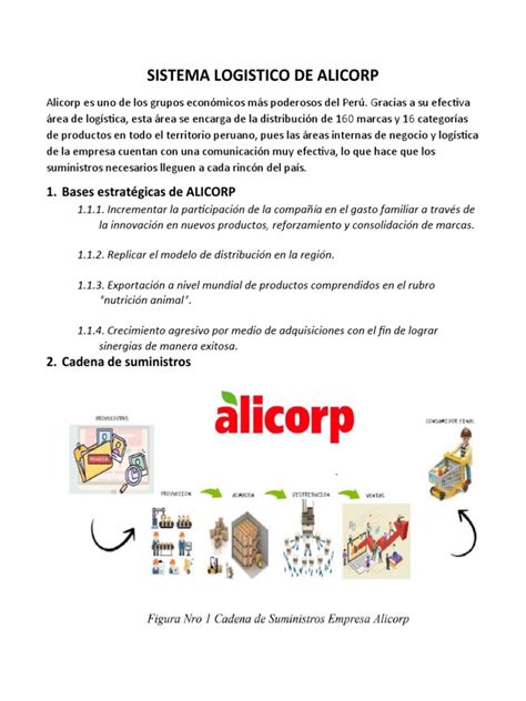 Sistema Logistico de Alicorp PDF Logística Almacén - Scribd