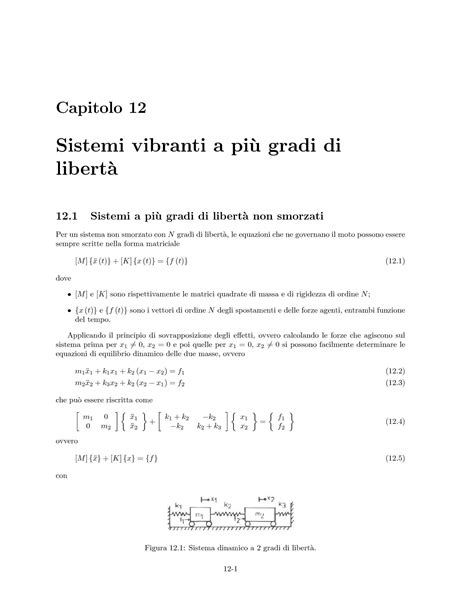 Sistemi vibranti a più gradi di libertà - Dispense - Skuola.net