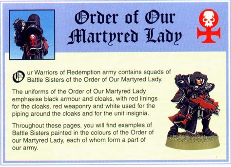Sisters of battle order of our martyred lady. .  <a href=https://mgb.panop...