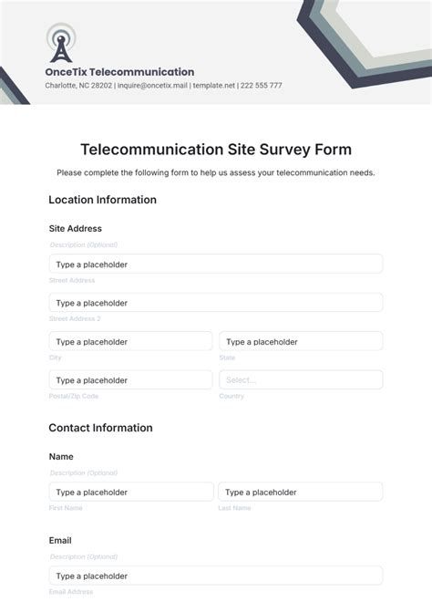 Site Survey Form Telephony