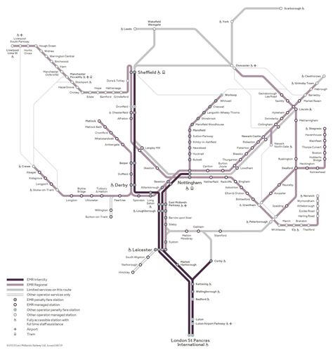 Site map EMR - East Midlands Trains