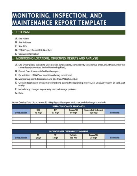 Site monitoring report