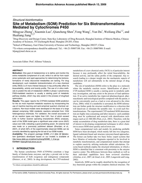 Site of metabolism prediction for six biotransformations mediated …