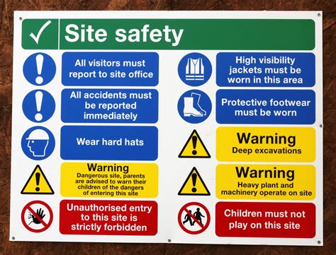 Site safety. Danger Sign. A good partner for the hazard board, these danger signs are designed to alert site visitors (and the public) of your minimum safety requirements before entering the worksite. 600mm x 900mm, made of durable, weatherproof and re … 