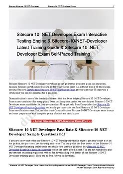 Sitecore-10-NET-Developer Testking