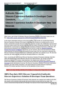 Sitecore-Experience-Solution-9-Developer PDF Testsoftware