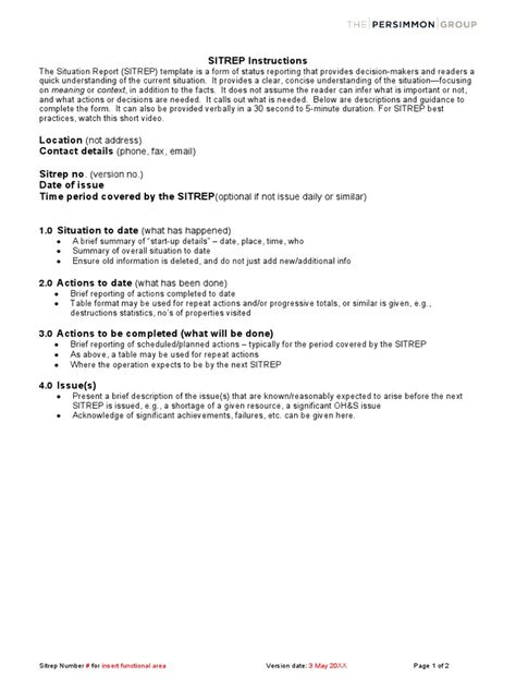 Sitrep report example.  Current SITREP Purpose.  From It should include a brief summa...