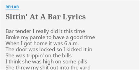 Get lyrics of Sitting here in this bar song you love. List contains Sitting here in this bar song lyrics of older one songs and hot new releases. Get known every word of your favorite song or start your own karaoke party tonight :-). Get hot Sitting Here In This Bar lyrics at Lyrics.camp!. 