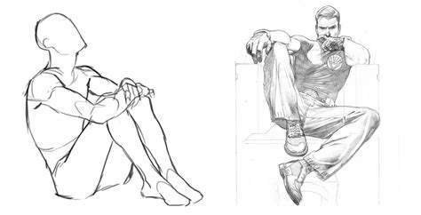Sitting Down Drawing Reference