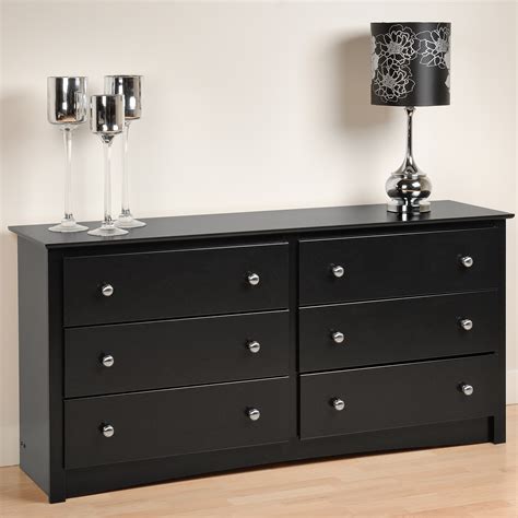 Six Drawer Dresser Black