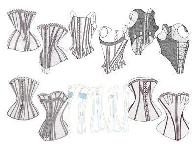 Six Free Corset Patterns Downloadable Zip File Sewing Patterns Costume Patterns Vintage Sewing
