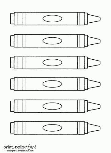 Six crayons Print Color Fun!