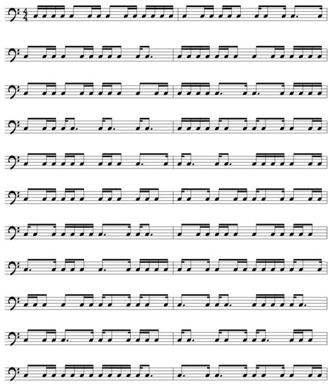 Sixteenth note rhythms.  Different finger combinations = different sixt...