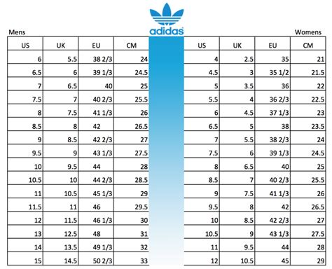 adidas Size Chart for Mens Shoes