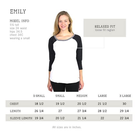 Size Chart – Mrs. Emily