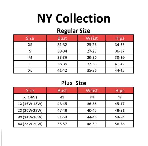 Size Chart - New York & Company