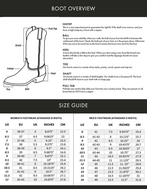 Size Guide Old Gringo Boots