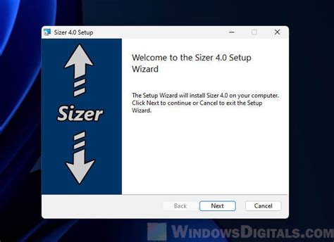 Sizer for Windows