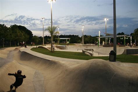 The skate park is on the right, just past the shopping center. From Interstate 15 south take the Carmel Mountain Road exit and head west. The skate park is on the left. The skate park is accessible by bus via SDMTS Routes 20, 844 and 850. The only devices allowed in a skate park facility are skateboards, roller-skates, roller-blades, and in ...