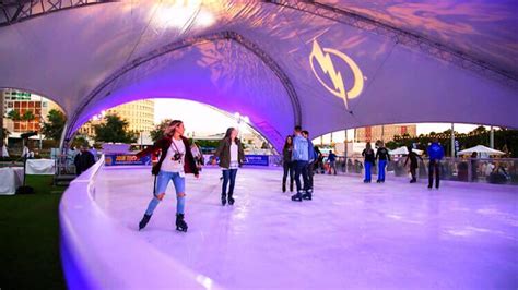 Skating rink tampa. A limited number of ice skating training aids are available for on-site rental. Ice skate training aids are great tools for training beginner skaters. 2-hour ice skate training aid rental is $10.95. Ice skating training aids may only be used by beginner skaters in the skating oval area, and may not be used on the main ice ribbon pathway. 