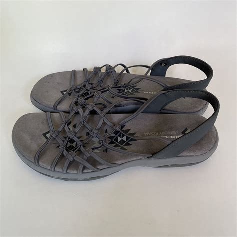 Skechers Memory Foam Reggaes Forget Me Knot Sz 9 Strappy