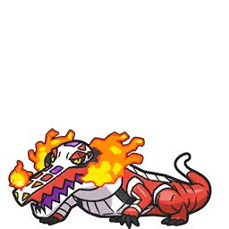 Skeledirge’s gentle singing soothes the souls of all that hear it. It burns its enemies to a crisp with flames of over 5,400 degrees Fahrenheit. #911 Skeledirge (Singer Pokémon) is a fire ghost type Pokémon introduced in Generation 9. . 