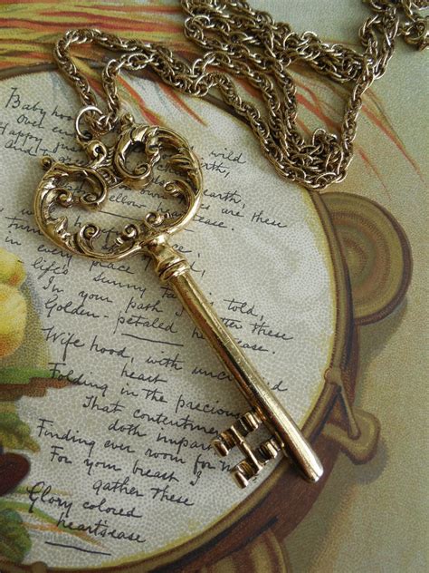 Skeleton Key Necklace Gold - Etsy