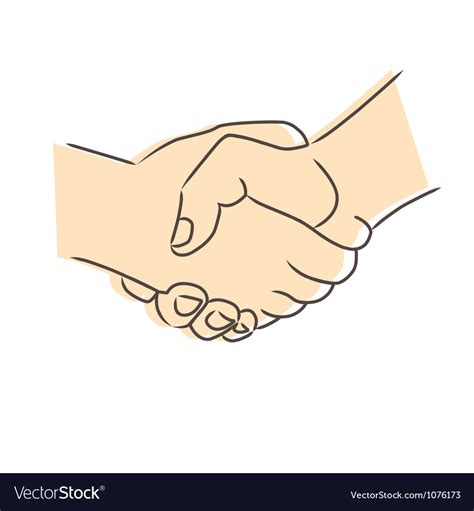 Sketch handshake Royalty Free Vector Image VectorStock
