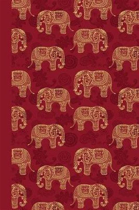 Download Sketch Journal Elephant Pattern Red 6X9 Pages Are Lined On The Bottom Third With Blank Space On Top By Not A Book