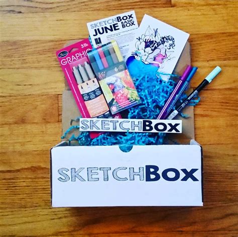 Sketchbox. SketchBox is a monthly subscription box for art supplies. Each month, they'll send you 4-9 art supplies (often full kits) plus a piece of art to inspire you. The items included are for 2D media, such as pens, markers, pencils, paints, etc. This is a review of the $35/month Premium box. SketchBox also offers a $25/month Basic box. 