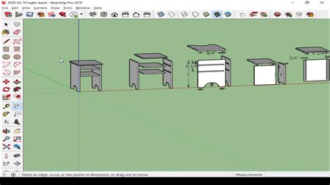 Sketchup 2019 Drawing a Nightstand using basic tools Part 3 YouTube