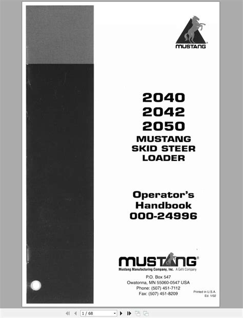 Skid steer loader operators manual mustang. - Civil works for hydroelectric facilities guidelines for the life extension.