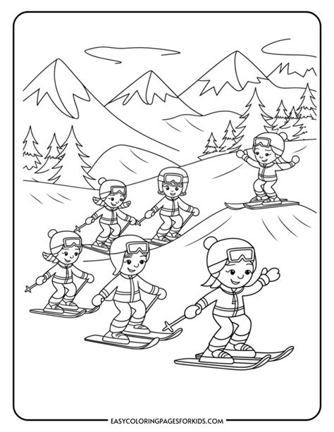 Skiing Coloring Pages