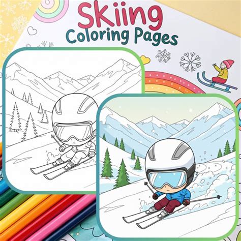 Skiing Coloring Shee