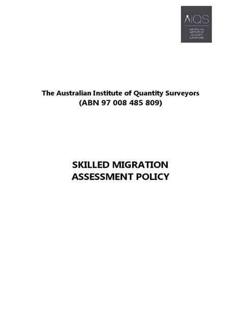 Skilled Migration Assessment Policy 2018