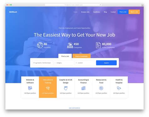 Skillhunt Job Search HTML Website Template DesignHooks