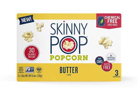 Skinny pop microwave popcorn. 1-48 of 250 results for "skinny pop microwave popcorn butter" Results. Check each product page for other buying options. SkinnyPop Butter Microwave Popcorn Bags, Healthy Snacks, 2.8 Oz, 12 Boxes (3 Bags per Box), 36 Bags Total, Skinny Pop, Back to School Snack, Healthy Popcorn, Gluten Free, 2.8 Ounce (Pack of 36) 