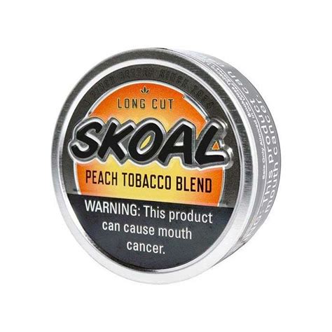 Cuts and Flavors. Skoal is packaged in 1.2 oz plastic can and is available in three textures: fine cut, Long Cut and Pouches. Fine Cut is more grain-like, while Long Cut is more string-like. Pouch varieties of Skoal are also available. The tobacco is sealed in a teabag-like pouch, eliminating the problem of tobacco spreading throughout the mouth.. 