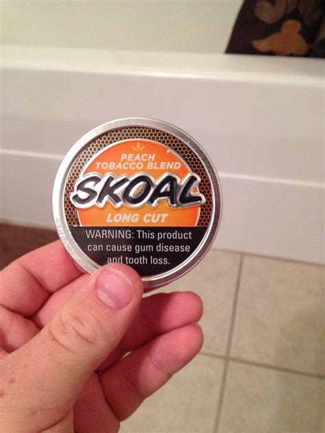 Skoal peach pouches. 3 Skoal. My first dip when I was 18 was Kayak Wintergreen snuff (I know, what the hell was I thinking). After that first can I tried a variety of different chews including Stoker's Mint and Wintergreen short cut, Skoal original snuff and wintergreen long cut, Cope Mint long cut, Grizzly wintergreen long cut, and then Timberwolf straight pouches. 