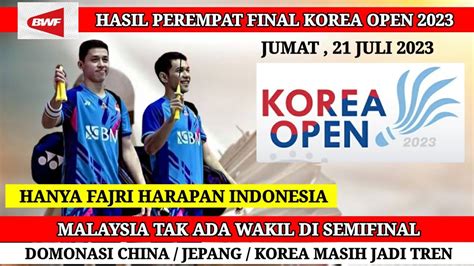 Skor bola hari ini indonesia. Hasil final korea open 2023. Al baqarah ayat.