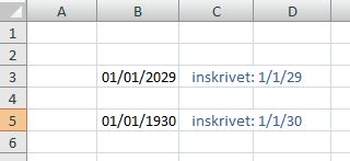 Skriva datum i excel