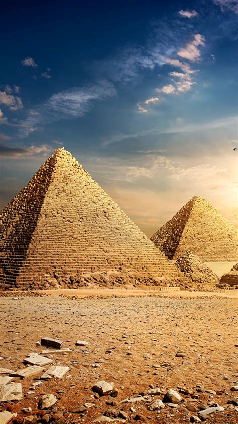 Cairo - Great Pyramid of Giza and Khafre. 