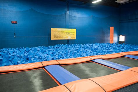 Sky Zone is located in a business park area near York & Timonium roads. Plenty of free, well-lit parking. Since it is new, the enitre facility was in excellent shape. Clean. Very confusing process on how this all worked though. You walk in and need to go to the KIOSK area first to electronically sign waivers for the kids. THEN, get in line and .... 