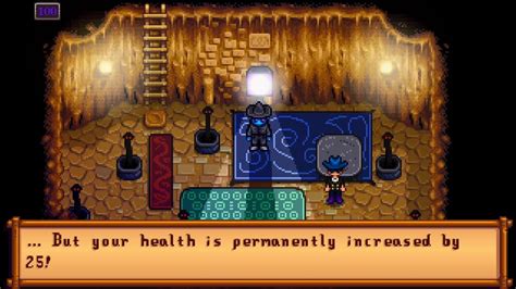This challenge requires you to reach level 100 of the Skull Cavern without eating or drinking a single thing. RELATED: Stardew Valley: Every Qi Challenge and What Their Rewards Are. Those who have scoured Stardew Valley's mines and caverns know how important keeping one's health up is when faced with tough monsters and unpredictable pitfalls .... 