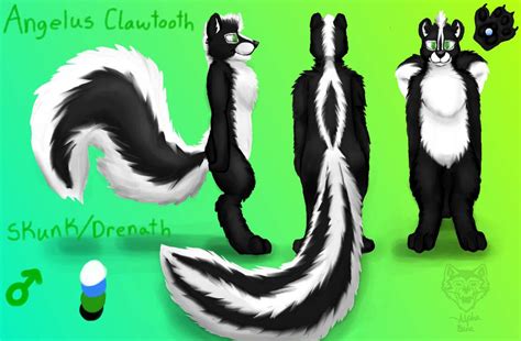 Skunk fursona. Hello everyone! My "real" name is Randy, but among the more furry parts of society i'm better known as Levi, the yellow fox-husky ;). Though i have 2 more fursona's. One is a skunk fursona by the name of Zippy with sort of a high tech look going on, and the other is a friendly shark named Sushi ^^. Oh and because people keep asking me.... 