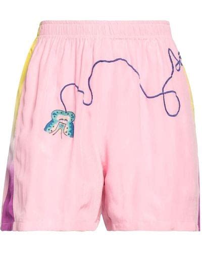 Sky High Farm Workwear: Pink Cupro Shorts SSENSE