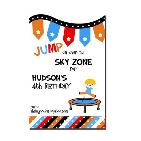 Sky Zone Birthday Invitation Template