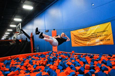 Visit our park to jump, spin, flip, play and a whole lot more. Learn more about our general admission options and book your ticket to fun here. Reserve Tickets. Experience extreme Trampoline Dunk and push the limits with SkySlam. Hoops of different heights for jumpers of all sizes, so everyone can rock the rim.