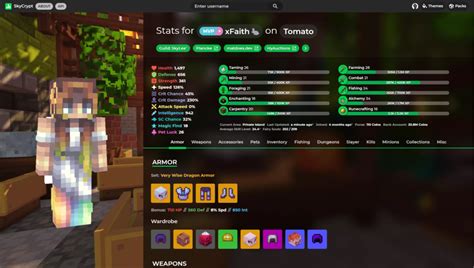 SkyCrypt is a free open-source stats viewer for Hypixel SkyBlock. You can report bugs, suggest features, or contribute to the code on GitHub. It would be much appreciated! Join our community on Discord! Help keep SkyCrypt ad free by donating on Patreon! The original project, sky.lea.moe, was orginally created by LeaPhant. Thanks for all of what ... . 