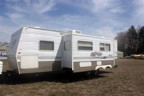 Skyline travel trailers. Skyline was founded in 1951 in Elkhart, Ind. The company started out producing mobile homes and later, manufactured and modular housing. Over the years, Skyline has produced more than 870,000 homes and 460,000 RVs, most of them travel trailers. 
